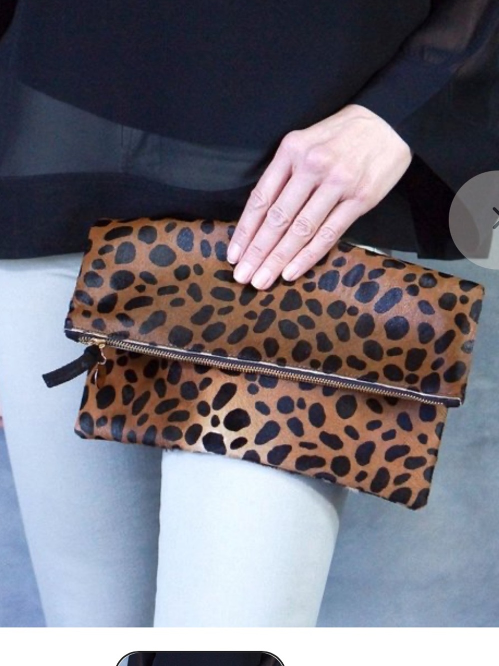 Clare V Foldover Leather Calf Clutch